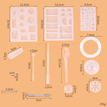 128 Pieces Crystal Drip Mold Tool Set Ornament Pendant Silicone Mold Set, Pendant Shape