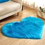 Love Heart Rugs Artificial Wool Sheepskin Hairy Carpet Faux Floor Mat Fur Plain Fluffy Soft Area Rug Tapetes, 30*40cm, 40*50cm, 50*60cm, 70*90cm