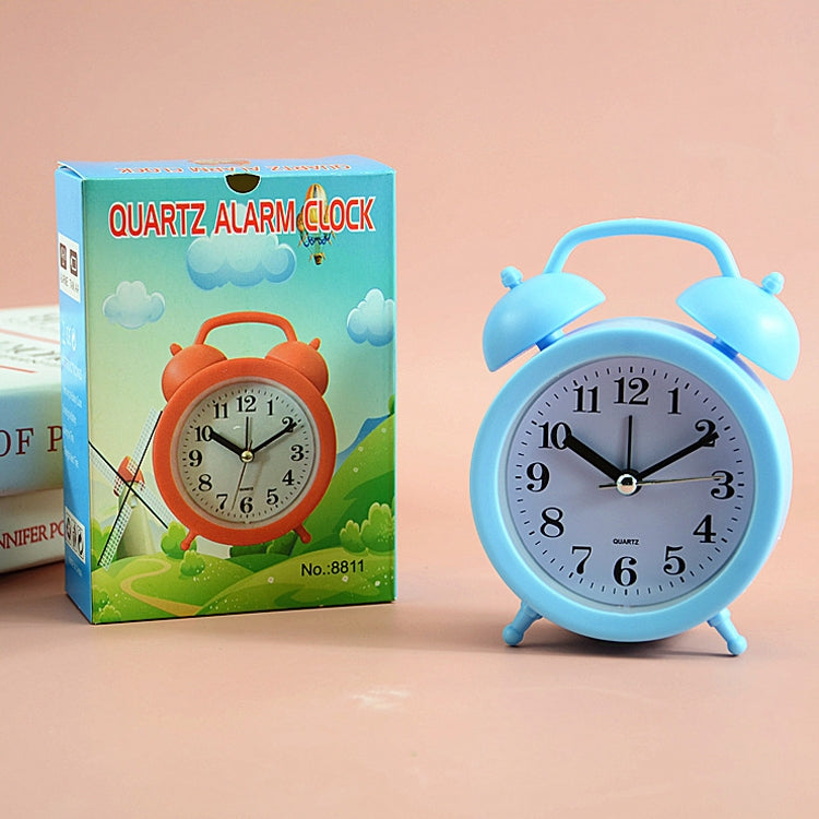 2 PCS Student Bed Small Alarm Clock Desk Alarm Clock, Red, Blue, Beige, Pink