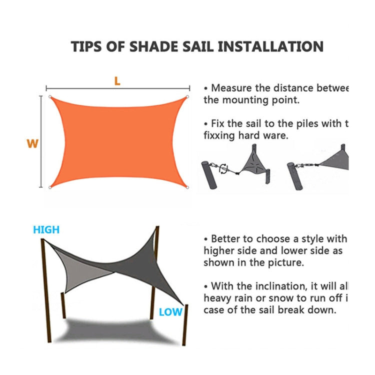 Outdoor Garden Sunshade Sail Waterproof Anti-UV Canopy, Size: 2m x 5m, 2m x 5m
