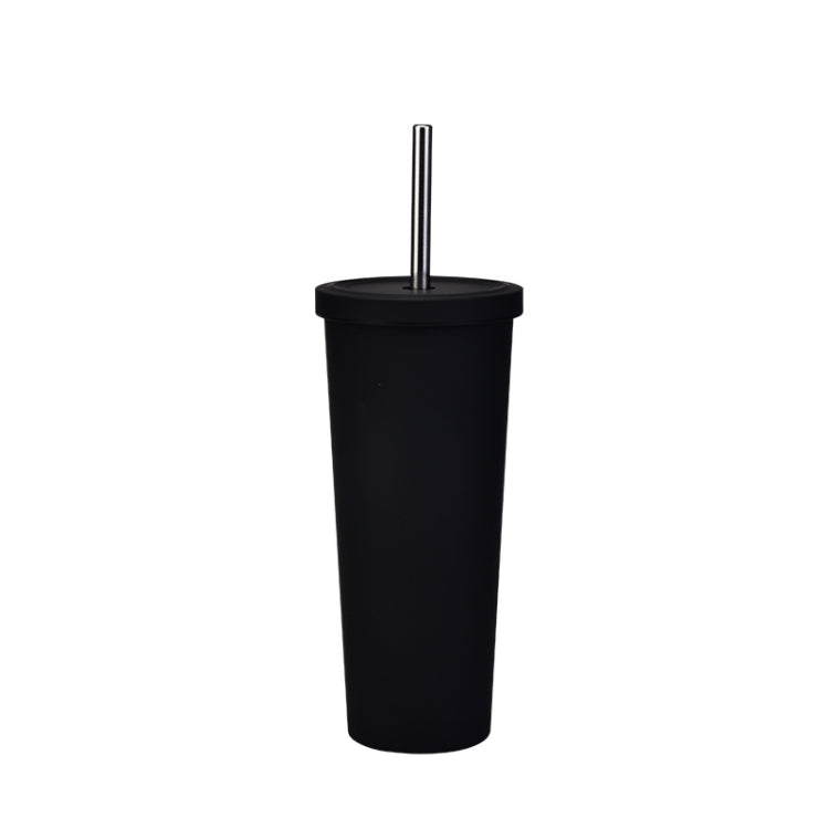 700ml Large Capacity Double Stainless Steel Straw Cup Vacuum Outdoor 304 Insulation Cup Car Water Cup, Khaki, Cinnabar Orange, Lilac Purple, Pink, Glazed Green, Moss Green, Dark Gray, Indigo, Ink Black, Gray Green, Light Pink, Green White, Lake Blue
