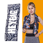 Gym Sports Cold Feeling Sweat-Absorbent Quick-Drying Cold Towel, Quick-Drying Towel, Size: 100 x 30cm(Music Festival), Quick-Drying Towel, Size: 100 x 30cm(Fire), Quick-Drying Towel, Size: 100 x 30cm(Geometric Triangle)