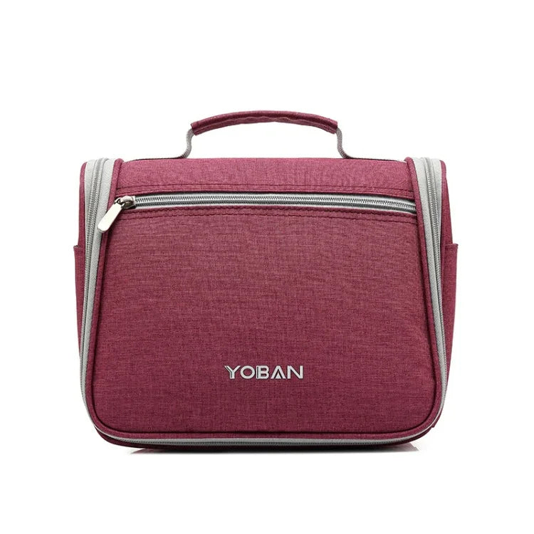 YOBAN Travel Outdoor Multifunctional Large-Capacity Washing Storage Bag Hanging Waterproof Cosmetic Bag, Grey, Rose Red, Seawater Blue