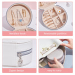 SH789-12 PU Leather Simple Jewelry Storage Box, White, Light Pink, Champagne Gold