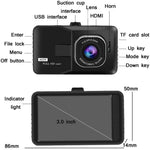 3.0 Inch HD 1080P Wide-Angle Driving Recorder With Reversing Image Specification：, Normal Definition Single Record（Black）