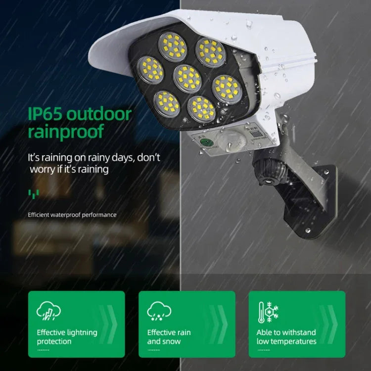 Solar Sensor LED Wall Light Simulation Surveillance Camera Glare Anti-Thief Street Lamp, Style:, Remote Control (42LED), Remote Control (77LED)