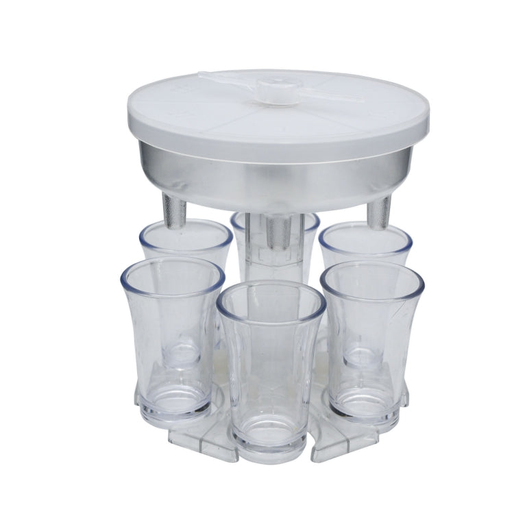 6 Cups Wine Dispenser Automatic Diversion Wine Pourer With Game Turntable, Style:, Round Blue with Transparent Cup, Round Blue with Color Cup, Round Gray with Transparent Cup, Round Gray with Color Cup, Round Brown with Transparent Cup                 ...