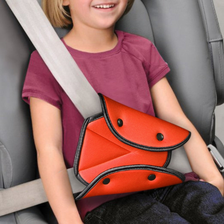 Car Seat Safety Belt Cover Sturdy Adjustable Triangle Safety Seat Belt Pad Clips Child Protection, Red, Orange, Black