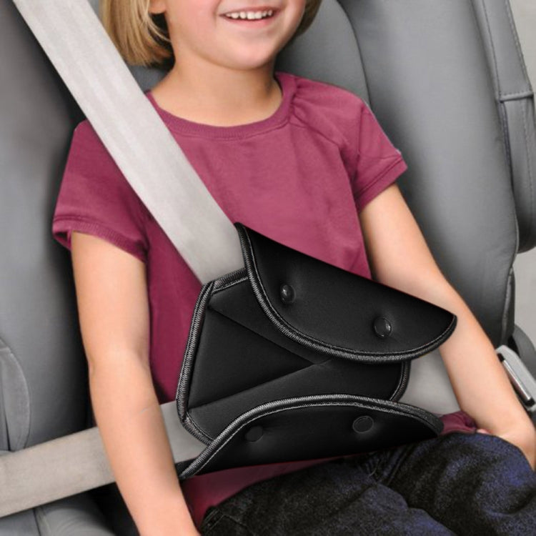 Car Seat Safety Belt Cover Sturdy Adjustable Triangle Safety Seat Belt Pad Clips Child Protection, Red, Orange, Black