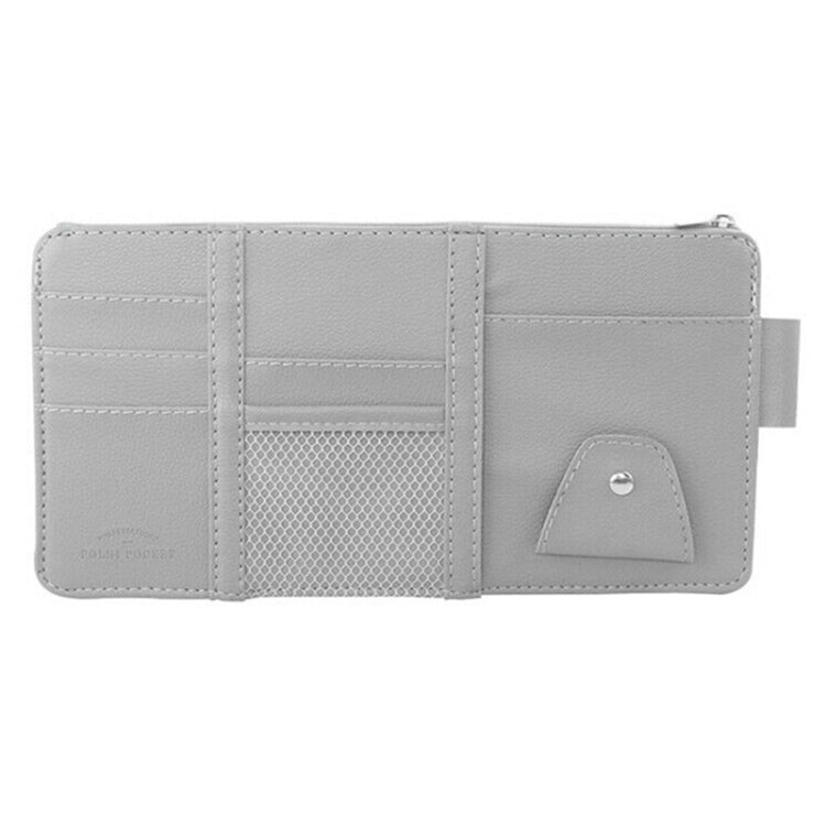 2 PCS Auto Sun Visor Card Clip Business Card Glasses Clip Zipper Car Mobile Phone Document Folder, Gray, Beige, Black, Red, Pink, Blue