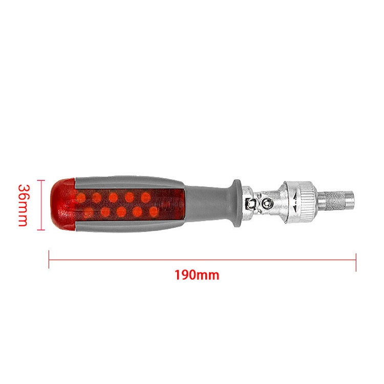 180 Degree 6.35mm Alloy Elbow Ratchet Screwdriver Set With 10 Screwdriver Bits, LT001