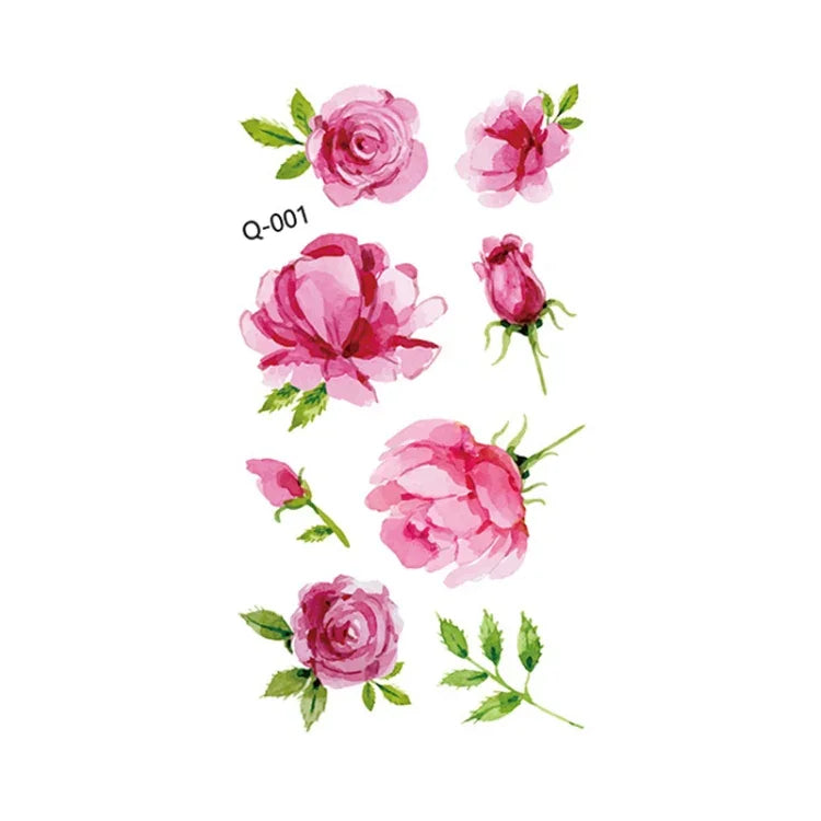 50 PCS Literary Small Fresh Flower Tattoo Sticker Rose Waterproof Lasting Arm Sticker, Q-001, Q-002, Q-003, Q-012, Q-016, Q-017, Q-019, Q-022, Q-025, Q-029, Q-031, Q-032