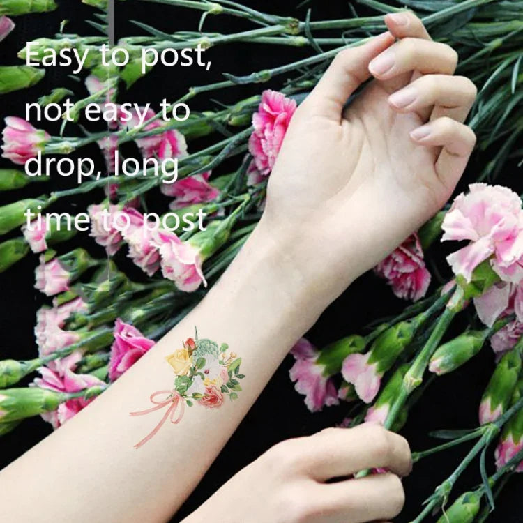 50 PCS Literary Small Fresh Flower Tattoo Sticker Rose Waterproof Lasting Arm Sticker, Q-001, Q-002, Q-003, Q-012, Q-016, Q-017, Q-019, Q-022, Q-025, Q-029, Q-031, Q-032