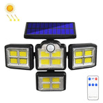 TG-TY085 Solar 4-Head Rotatable Wall Light with Remote Control Body Sensing Outdoor Waterproof Garden Lamp, Style:, 192 LED Integrated, 198 LED Integrated, 192 COB Integrated, 198 COB Integrated, 192 LED Separated, 198 LED Separated, 192 COB Separated
