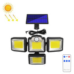 TG-TY085 Solar 4-Head Rotatable Wall Light with Remote Control Body Sensing Outdoor Waterproof Garden Lamp, Style:, 192 LED Integrated, 198 LED Integrated, 192 COB Integrated, 198 COB Integrated, 192 LED Separated, 198 LED Separated, 192 COB Separated
