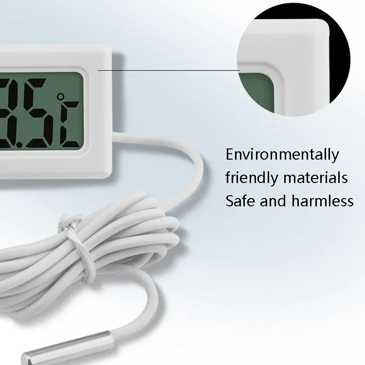 Fish Tank Digital Thermometer Waterproof Probe Electronic Measuring Thermometer, Line Length: 5m (Black), 1m (Black), 1m (White), 2m (Black), 2m (White), 5m (Black)