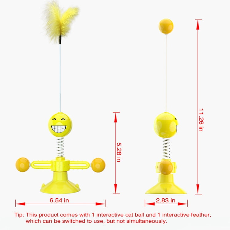 Spring Man Funny Cat Toy Cat Sucker Toy Funny Cat Feather Funny Cat Ball, Yellow, Pink, Brown