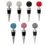 Crystal Ball Red Wine Stopper Diamond Zinc Alloy Metal Sealed Wine Cork, White, Pink, Big Red, Black, Bright Black, AB, Lake Blue
