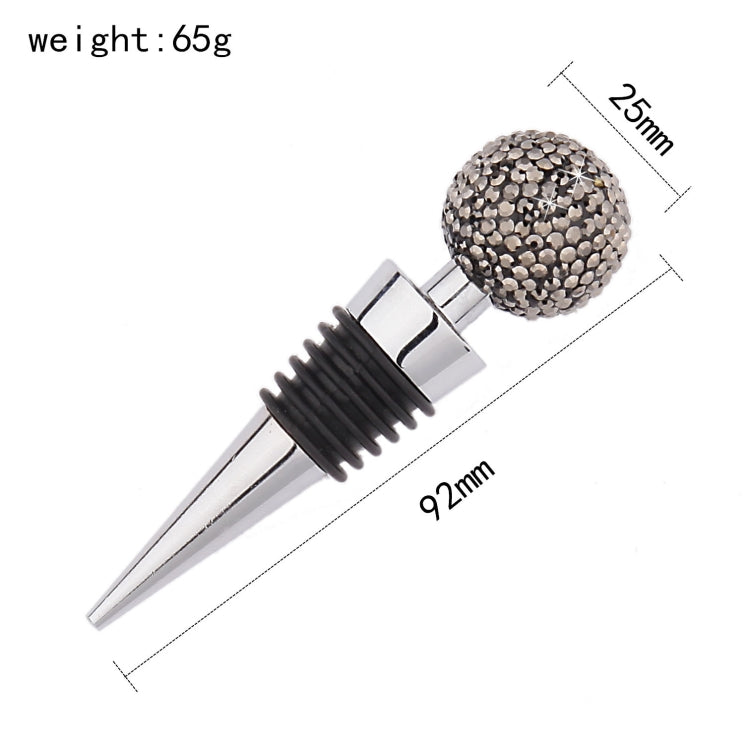 Crystal Ball Red Wine Stopper Diamond Zinc Alloy Metal Sealed Wine Cork, White, Pink, Big Red, Black, Bright Black, AB, Lake Blue