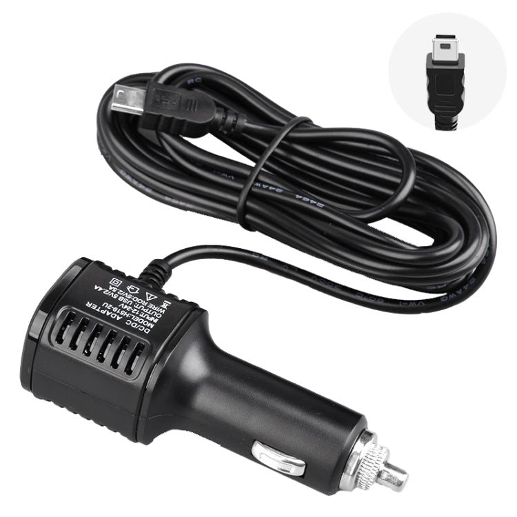H519 Car Charger Driving Recorder Power Cord Dual USB With Display Charging Line, Specification:, Mini Straight, Mini Right Elbow