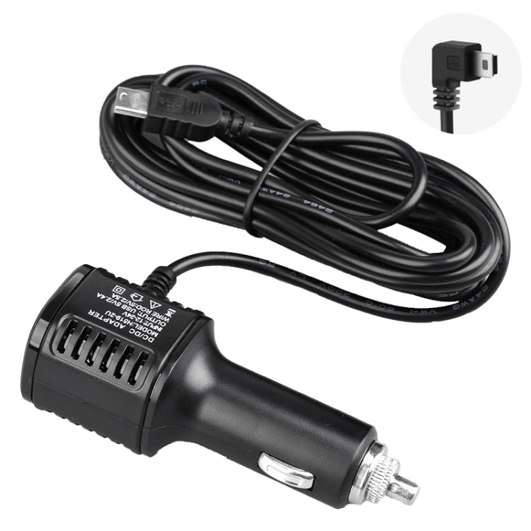 H519 Car Charger Driving Recorder Power Cord Dual USB With Display Charging Line, Specification:, Mini Straight, Mini Right Elbow