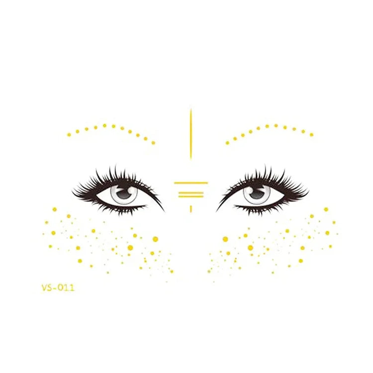 20 PCS Waterproof Bronzing Face Tattoo Stickers Party Masquerade Face Stickers, VS-011, VS-012, VS-013, VS-014, VS-015, VS-016, VS-017, VS-018, VS-019, VS-022, VS-023, VS-024, VS-025, VS-027, VS-028, VS-029, VS-030, VS-031, VS-032, VS-033