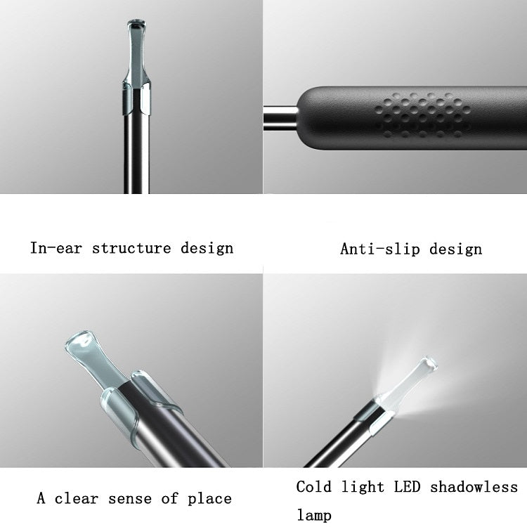 Bebird R1 High-Definition Endoscope Luminous Visual Ear Picking Tool, R1-Classic Black, R1-Moon White