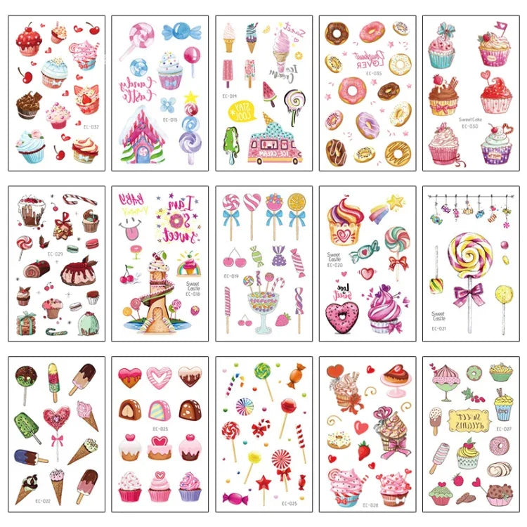 20 PCS Waterproof Sweatproof Cartoon Child Tattoo Stickers, EC-013, EC-014, EC-018, EC-019, EC-020, EC-021, EC-022, EC-023, EC-024, EC-025, EC-028, EC-029, EC-030, EC-032, EC-035