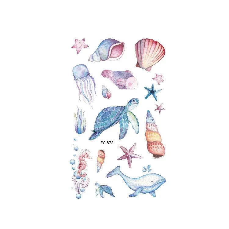20 PCS Marine Animal Waterproof Children Tattoo Stickers, EC-559, EC-566, EC-567, EC-571, EC-572, EC-573, EC-574, EC-575, EC-576, EC-577, EC-741, EC-764