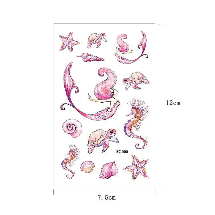 20 PCS Marine Animal Waterproof Children Tattoo Stickers, EC-559, EC-566, EC-567, EC-571, EC-572, EC-573, EC-574, EC-575, EC-576, EC-577, EC-741, EC-764