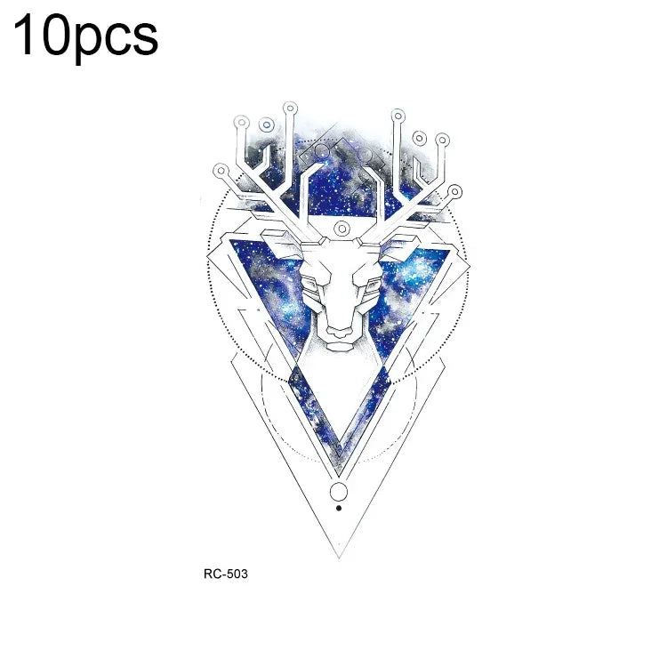 10pcs Waterproof Small Fresh Water Transfer Color Tattoo Stickers, RC-501, RC-502, RC-503, RC-504, RC-505, RC-506, RC-507, RC-508, RC-509, RC-510, RC-511, RC-512, RC-513, RC-514, RC-515, RC-516
