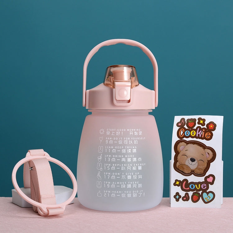 Portable Large Belly Water Cup High Temperature & Drop Resistant Straw Cup, 1.1L
