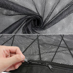 Car Ceiling Storage Net Bag Draw Rope Double-Layer Zipper Car Storage Net Pocket, 80x55cm