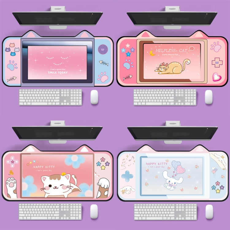 Cute Cat Ear Computer Keyboard Desk Pad Mouse Pad, 400 x 800 x 2mm