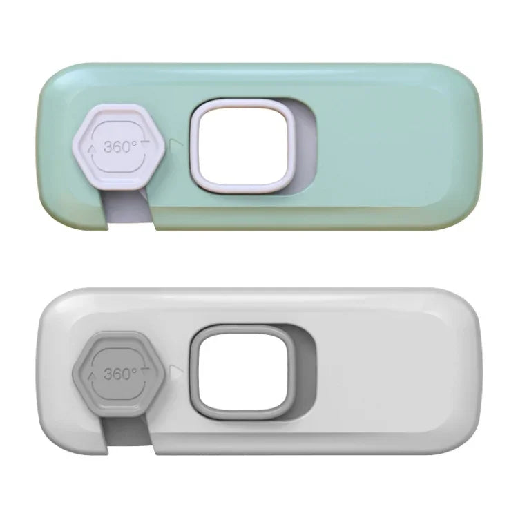 Children Anti-pinch Hand-opening Door Safety Lock, Light Gray, Green