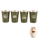 4 PCS / Set Outdoor Picnic Stainless Steel Cup, With Storage Bag (White), With Storage Bag (Black), With Storage Bag (Army Green), With Storage Bag (Dark Blue), With Storage Bag+Silicone Holder (White), With Storage Bag+Silicone Holder (Black)         ...