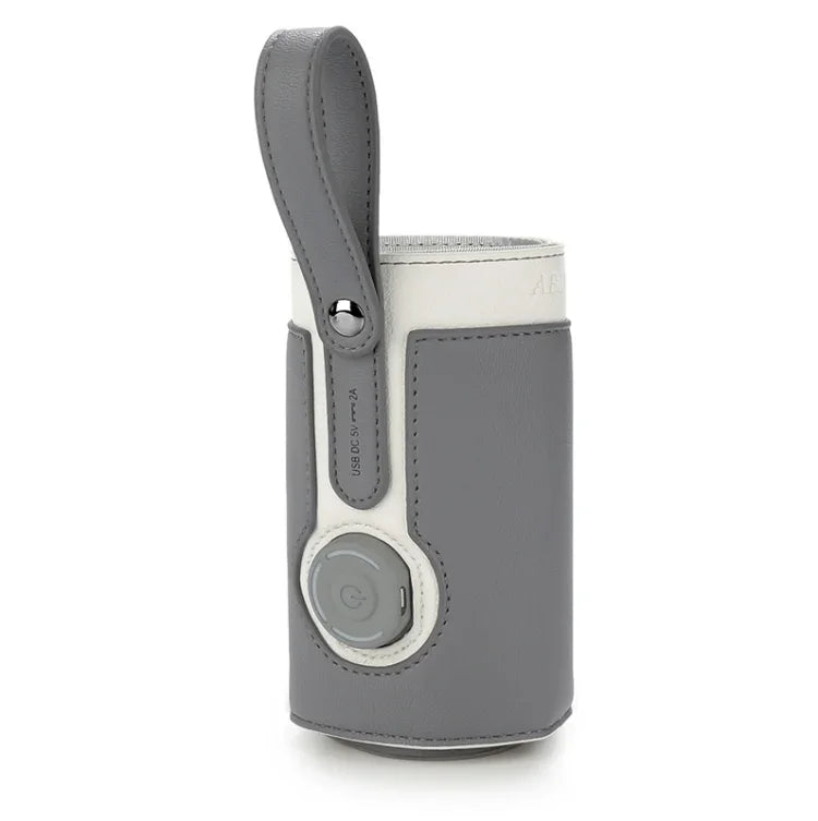 027 Leather Insulated Baby Bottle Cover Heating Bottle Bag, Free Size