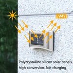 6 LED Solar Outdoor Garden Stainless Steel Wall Lamp, White Light, Warm Light, Color Light