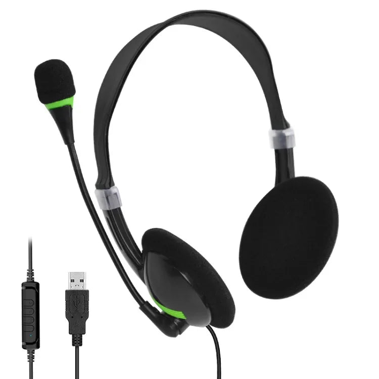 USB440 Universal USB Computer Cable Head Wearable Electricity Music Voice Headphones