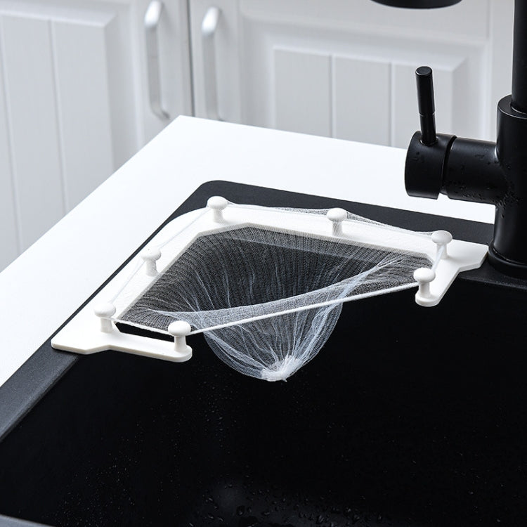 VIB-888 Kitchen Sink Triangle Hanging Net Drain Rack, Blue, Gray, White, Dark Green