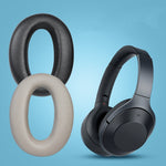 2 PCS Leather Headset Earmuffs for Sony 1000XM4, Black with Snap, Champagne with Snap, Black Protein Skin No Snap, Black Lambskin No Snap, Champagne Lambskin No Snap