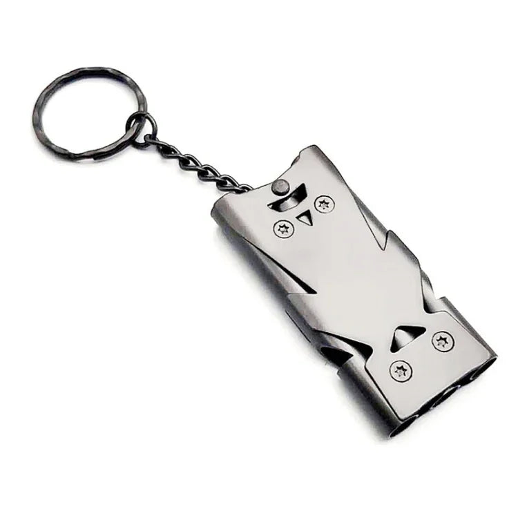 Outdoor High Decibel Stainless Steel Three-Tube Survival Rescue Whistle, Silver, Grey, Black, Colorful, Gold