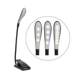 8027D-2 7 Beads LED Eye Protection Reading Folding Book Clip Light, White, Black