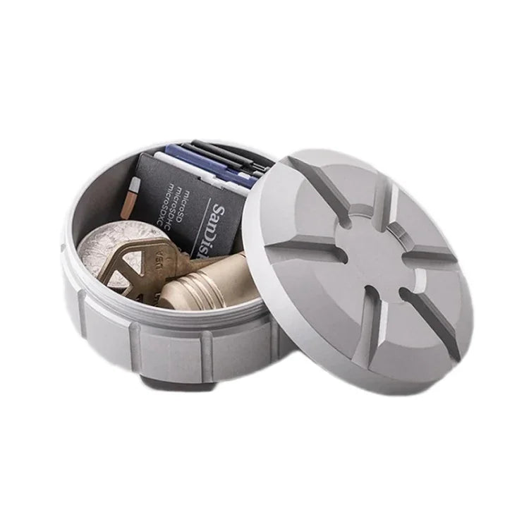 Outdoor Portable Stainless Steel First Aid Pill Storage Box, Black, Silver