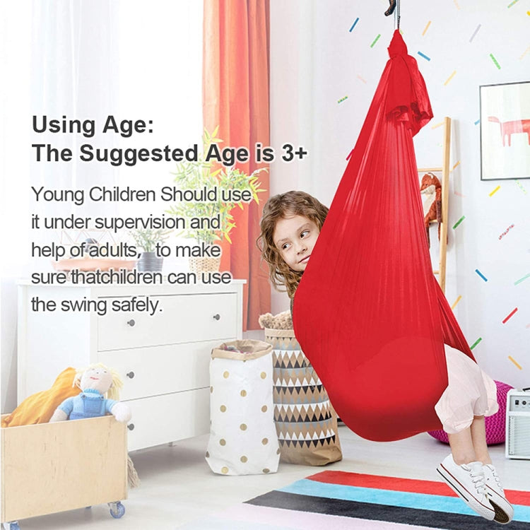 Kids Elastic Hammock Indoor Outdoor Swing, Size:, 1x2.8m (Red), 1x2.8m (Green), 1x2.8m (Dark Blue), 1x2.8m (Purple), 1x2.8m (Sky Blue), 1x2.8m (Silver Gray), 1x2.8m (Black), 1.5x2.8m (Red), 1.5x2.8m (Green), 1.5x2.8m (Dark Blue), 1.5x2.8m (Purple)