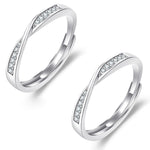 2 PCS Q38 Couples Mobius Twist Open Adjustable Ring, For Womens