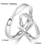2 PCS Q38 Couples Mobius Twist Open Adjustable Ring, For Womens