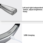 LED Hanging Neck Light Universal Hose Eye Protection Reading Light, Space Silver, Elegant Black