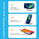 A9191 3 in 1 Multifunctional Vertical Wireless Charger, Black, White, Blue