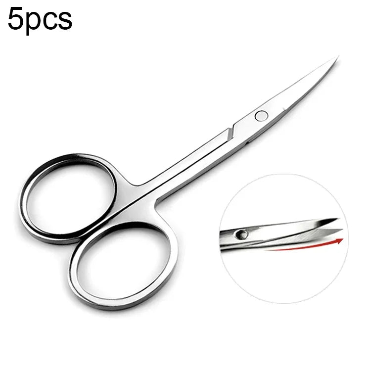5 PCS Stainless Steel Elbow Eyebrow Trimming Scissors, Scissors